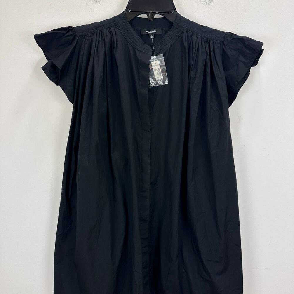 Madewell Flutter Sleeve Button Front Mini Dress P… - image 8
